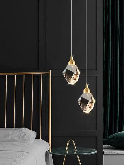 Light Luxury and High-End Bedroom Bedside Meteorite Crystal Chandelier, Creative Entrance Hallway, Staircase Long Chandelier