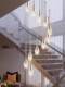 Internet-Famous Small Waist Chandelier, Staircase Chandelier, Villa Rotating Light Luxury Lighting, Duplex Floor Living Room Lamp, High-End Crystal Lamp