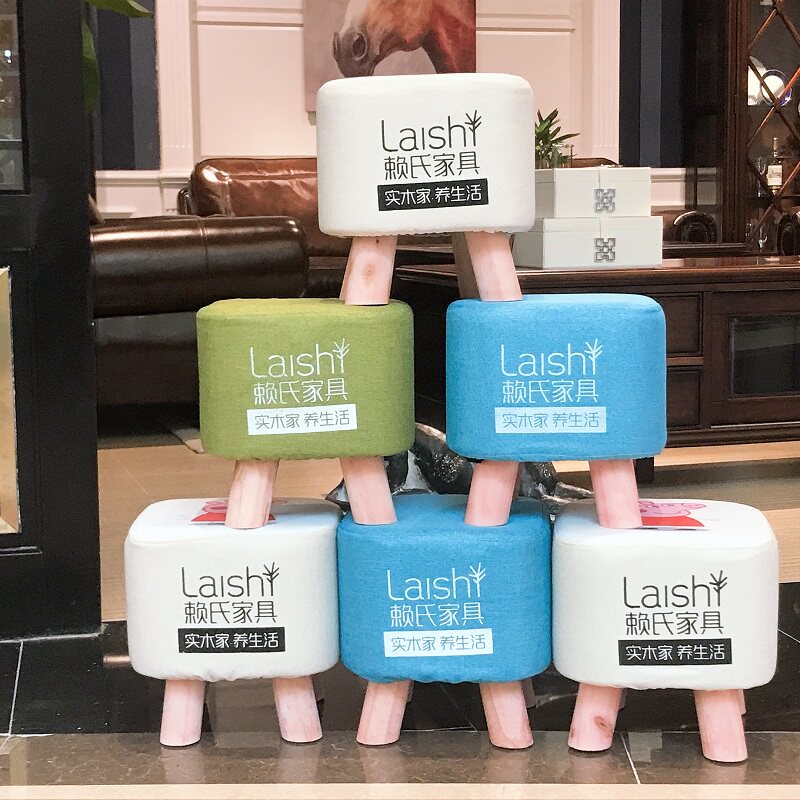 Lai's furniture coffee table changing shoes small cloth stool solid wood soft bag stool coffee table changing shoes small cloth stool solid wood soft