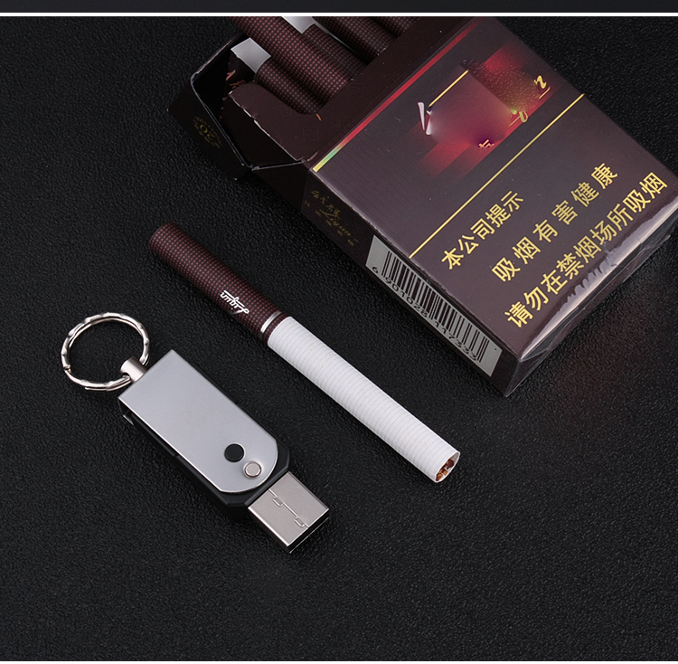 Siêu mỏng USB vonfram thuốc lá bật lửa nhẹ hơn móc khóa bảo mật không có pin chữ tùy chỉnh quảng cáo quà tặng sáng tạo hộp quẹt khò