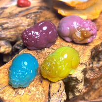  Xiaozhujia Blue Yanyuan Agate Pendant Original single bead ring Stud earrings drop earrings