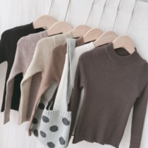 Skin-friendly base base base sweater Korean version of boys and girls round neck knitwear children solid color cotton sweater 554