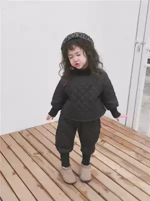 Girls Net red suit foreign style children's clothing winter new boys two sets of cotton clothes tide children thick cotton clothes