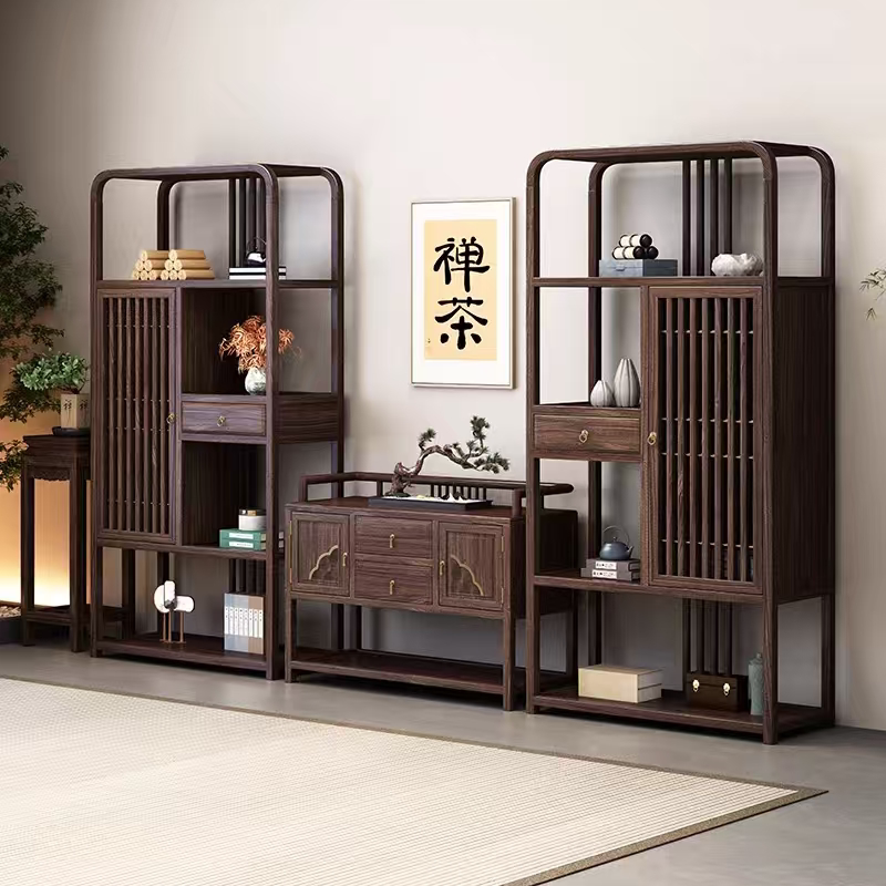 加厚博古架新中式茶叶展示柜：藏品美学的完美呈现，让你瞬间拥有高雅生活！🌿 -多宝格-淘宝百科网