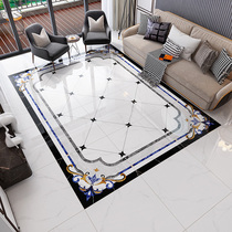 Simple European corridor Dining room Living room 800 floor tiles Parquet imitation waterjet whole body marble carpet tile floor tiles