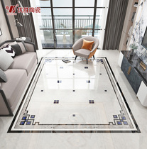 Light luxury guest Restaurant aisle Corridor parquet floor tiles Hall carpet Flower puzzle All-body imitation waterjet marble tiles