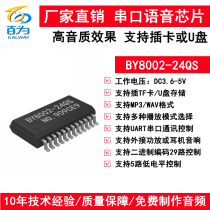 Hot serial port MP3 voice IC insert TF card high quality audio playback chip support U disk BY8002-24QS