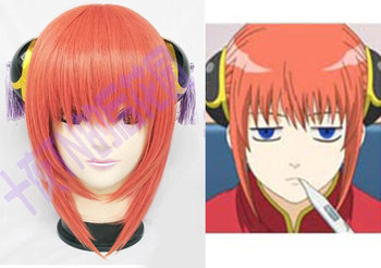 Juya TN Gintama Kagura cos wig, headwear, ແວ່ນຕາ