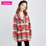 Куртка, детское шерстяное пальто, детская одежда, коллекция 2021, подходит для подростков