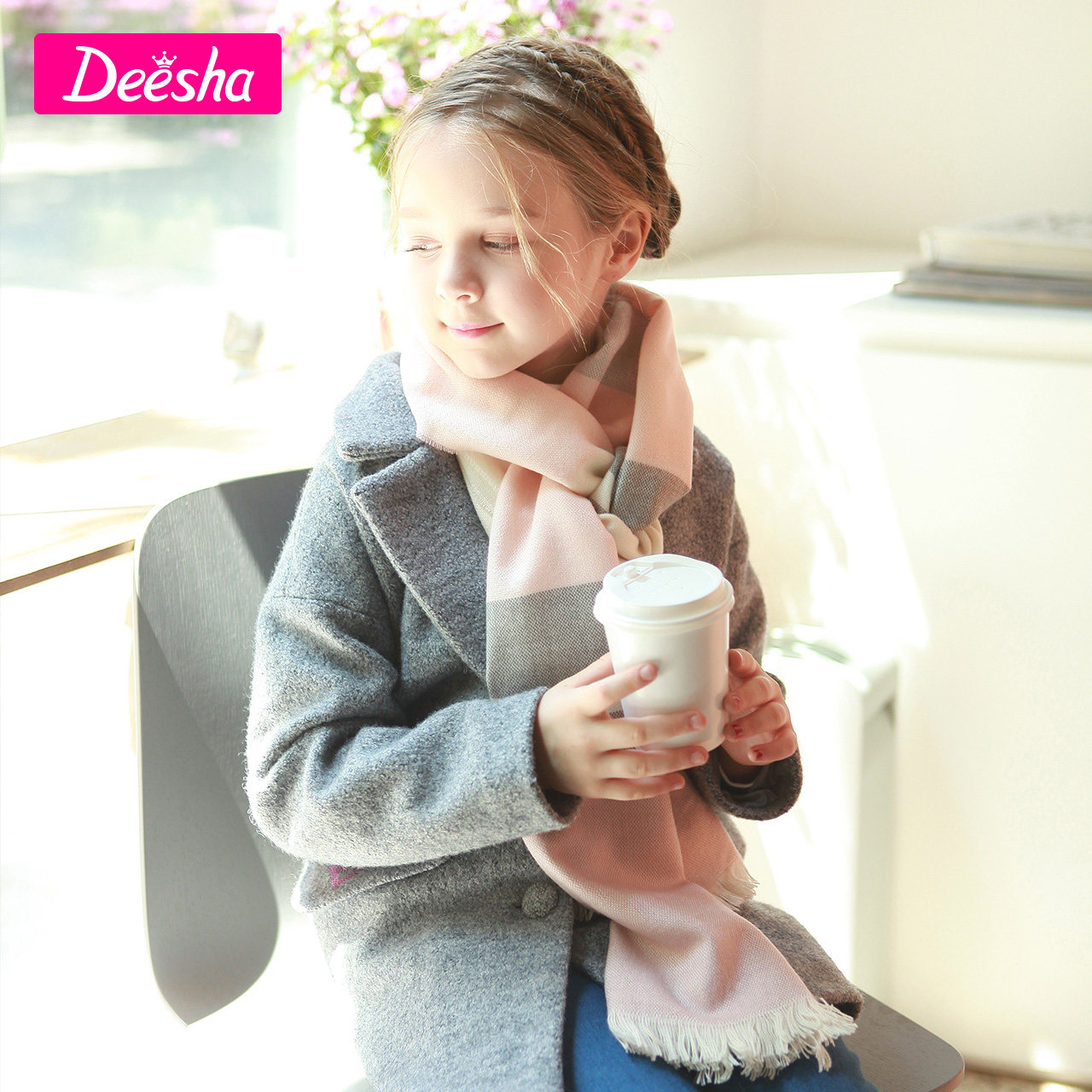 Disha Girls Scarf New Baby Girl Scarf Stripe Stitching Long Little Girl Scarf Girl Bib Neck