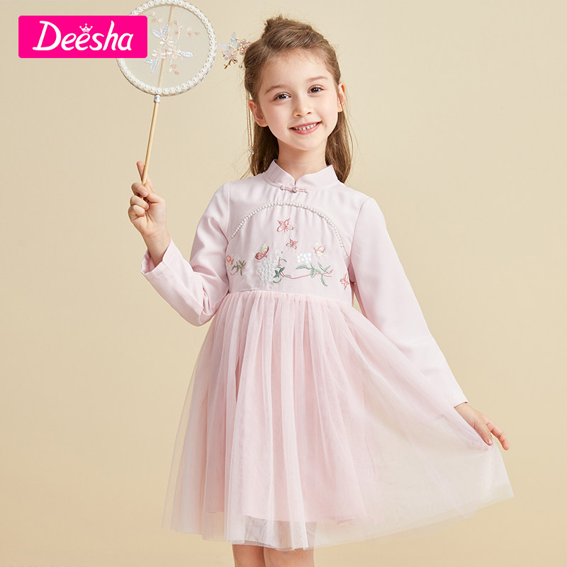 Dessa Children's Dress 2022 - new Children's Big Child Yang Set the National Wind Wears Princess Connection Dress