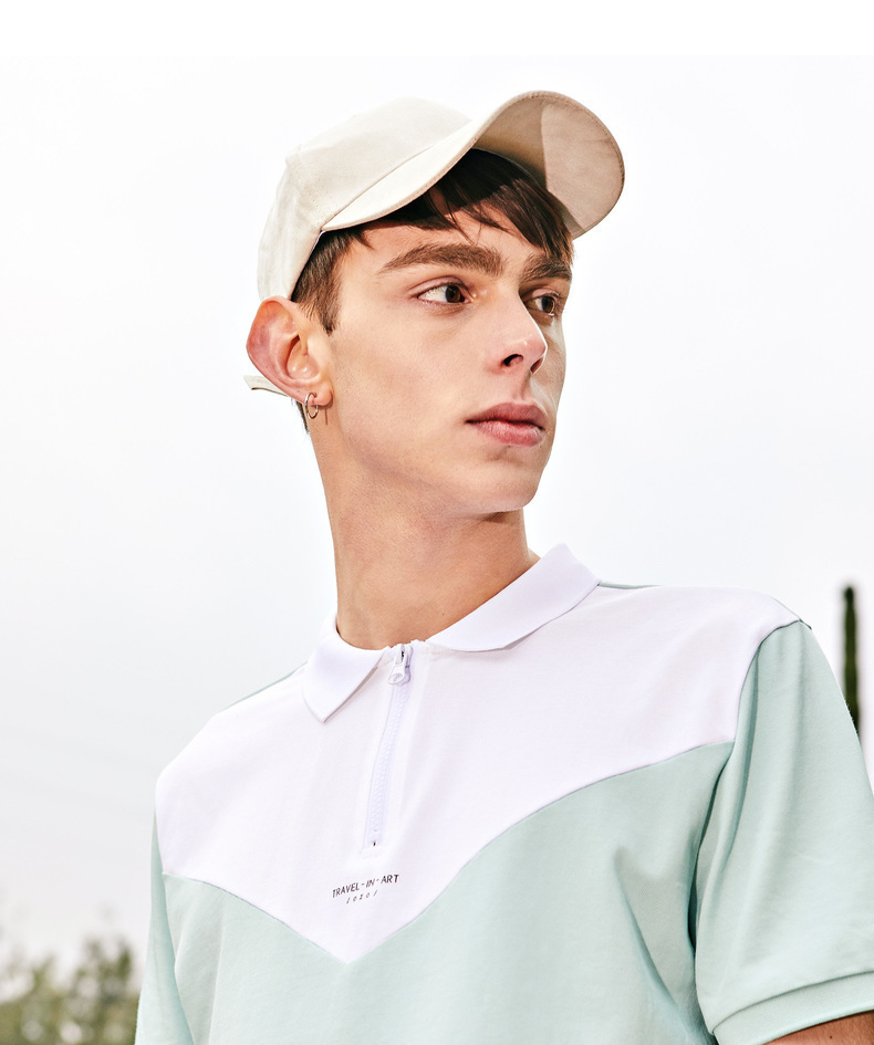 Mark Huafei áo thun ngắn tay POLO nam 2018 hè mới thể thao nhỏ sơ mi zip ngắn tay ngắn áo polo nam