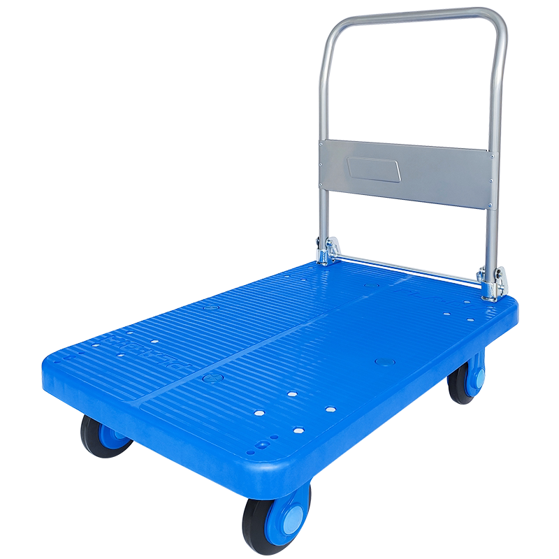 Japanese Kanatsu Silent Flatbed Handcart Folding Four-Wheel Transport Trolley Pladia with a Load Capacity of 300kg
