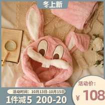 (Original joint name) Japanese Chinese coral velvet pajamas womens winter spring and autumn New thick warm home suit