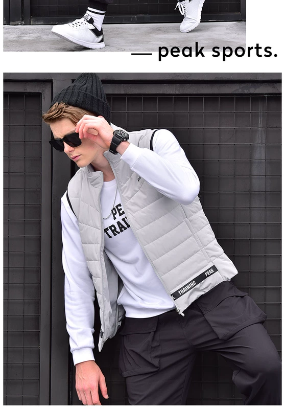 Áo vest nam mùa xuân 2018 thu đông mới giản dị cổ áo ấm tập luyện áo thể thao vest DF483011 áo khoác the thao nam adidas