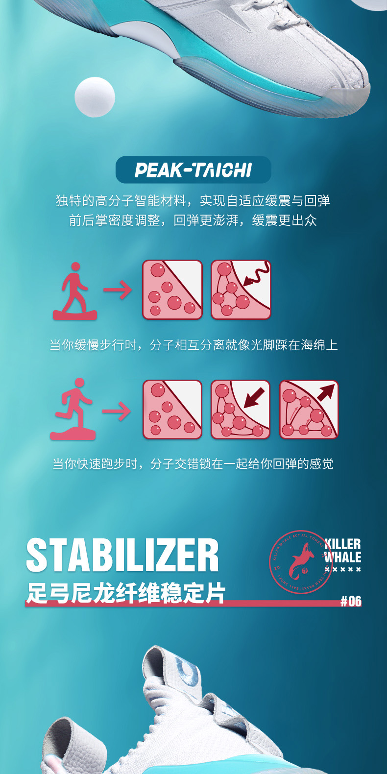 匹克态极 男士 虎鲸实战篮球鞋 全掌态极科技中底 图8