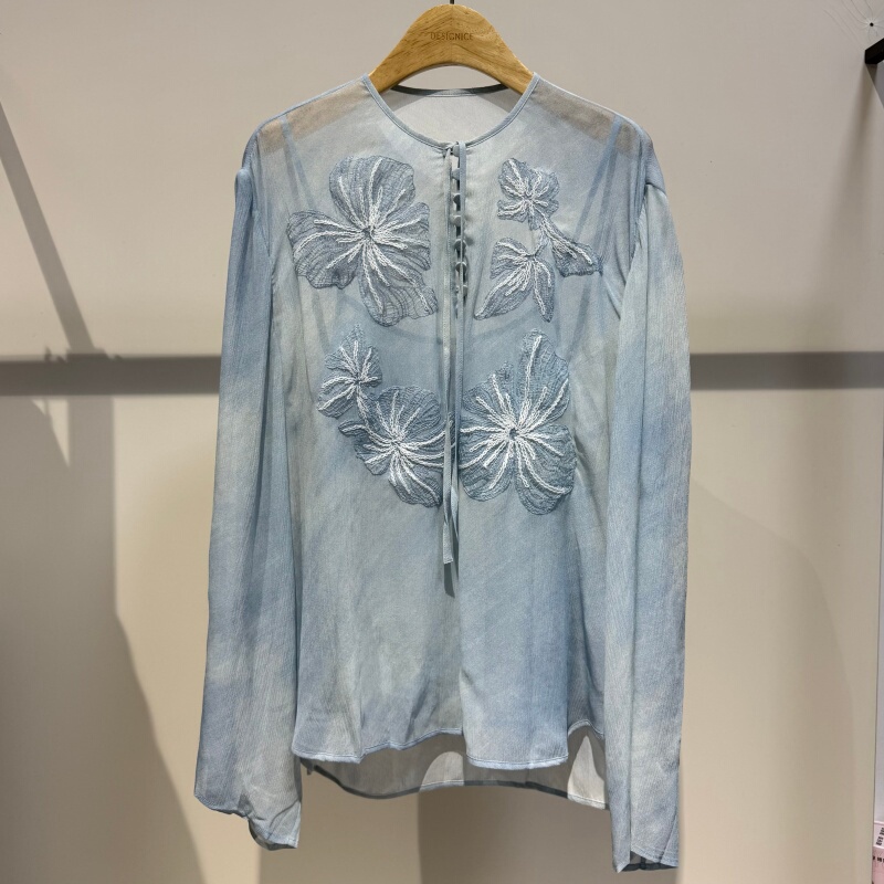 2026 Summer Design Embroidered Shirt for Women, Long Sleeve Tie-Up Commuter Top, Elegant Blouse G1Fh1011S580 2026 Summer Design Embroidered Shirt for Women, Long Sleeve Tie-Up Commuter Top, Elegant Blouse G1Fh1011S580