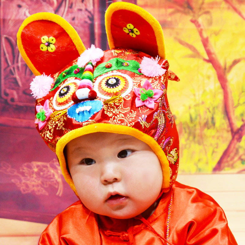 虎頭帽　虎头帽　トラ　帽子 虎头虎脑萌翻全场！手工刺绣春秋虎头帽才是宝宝本命帽👶🏻✨_帽子_淘宝