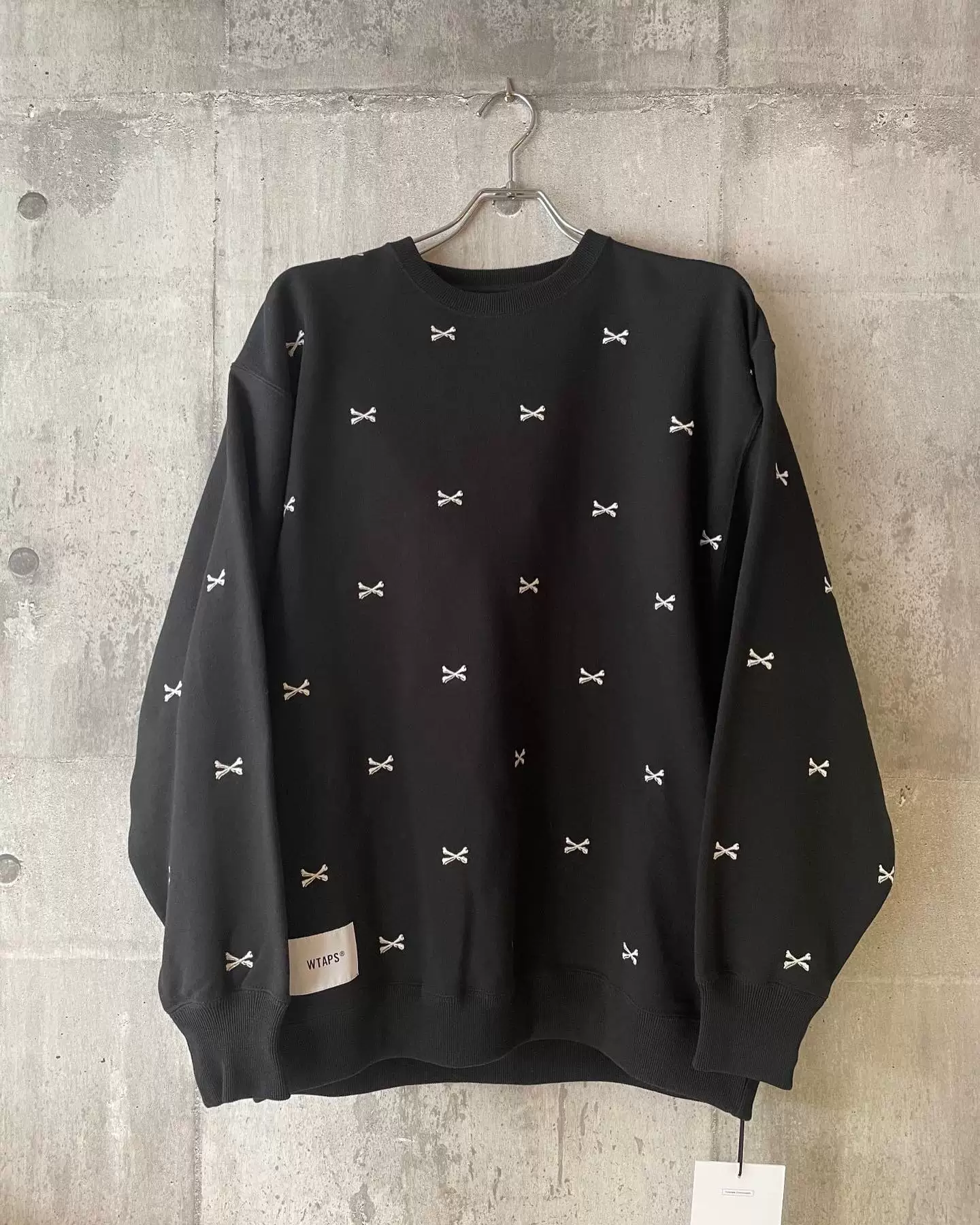 Свитер с вышивкой кости, круглый воротник, свитер WTAPS ACNE SWEATER CTPL, мужской, 22AW