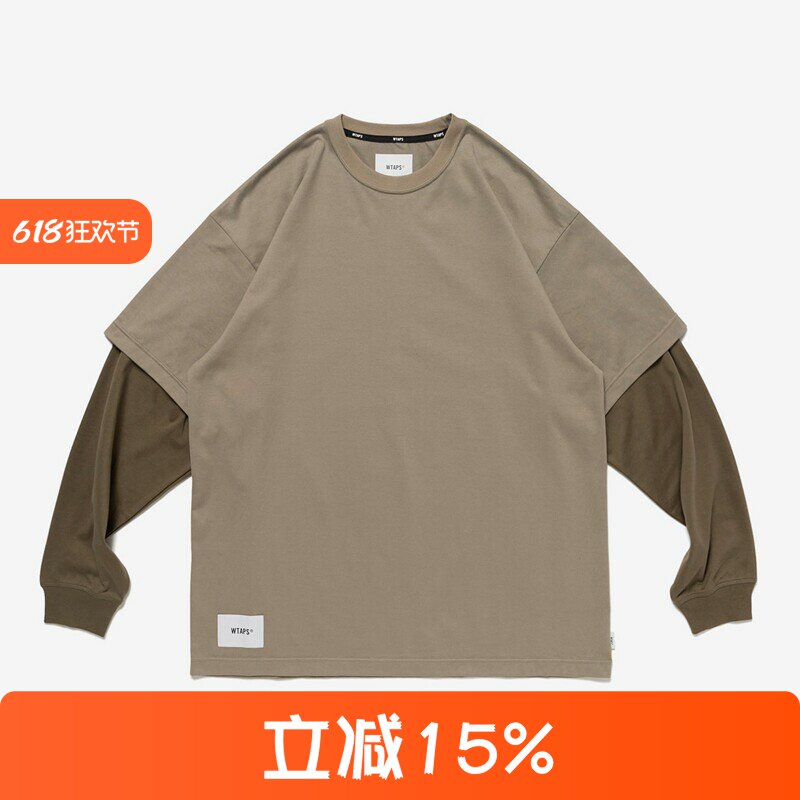 四季出品现货WTAPS SLDR 01 LS COTTON印花假两件长袖T恤男款25AW评价
