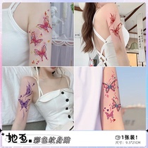 Dopamine color tattoo stickers butterfly waterproof female long-lasting arm clavicle flower arm collection to cover scars