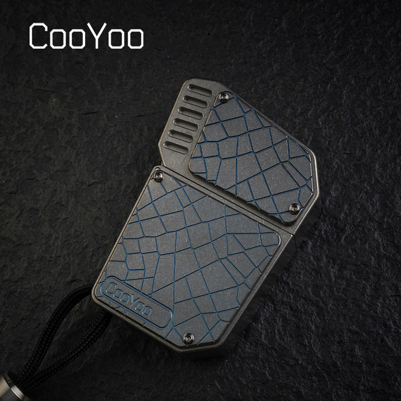 Long Shirt Festival LTR1 Glaze Crack Titanium Blue Pattern Titanium Alloy Lighter Men's Personality EDC Lighter Limited Edition