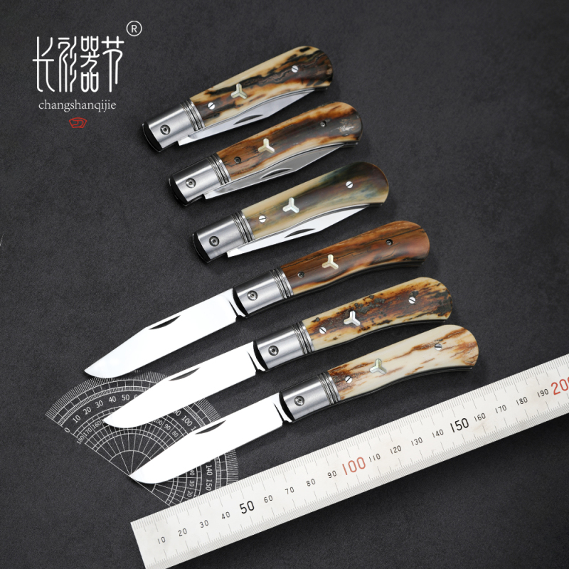 Chenol Pocket Knife Austrian M390 Water-Ground/Brushed Camel Bone Sand Iron Snake Pattern Wood Mammoth Handle Harmony Non-Locking