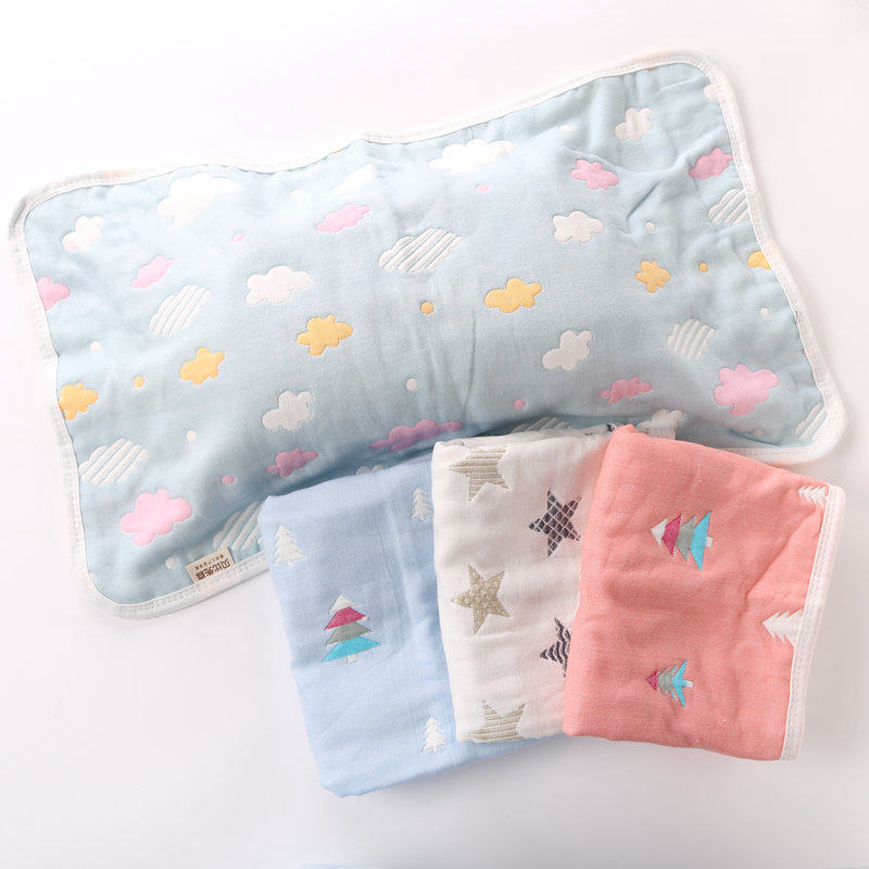 Baby Pillow Towel Pure Cotton Six Layers Gauze Sucking sweat Breathable Newborn Child Pillow Towel Baby Cute Soft Pillow Towel