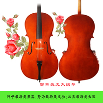 Handmade solid wood bright cello for adults and children high-end practice exam stage performance beginner cello