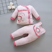 Bộ áo khoác cotton cho bé gái 1 tuổi mùa đông dày