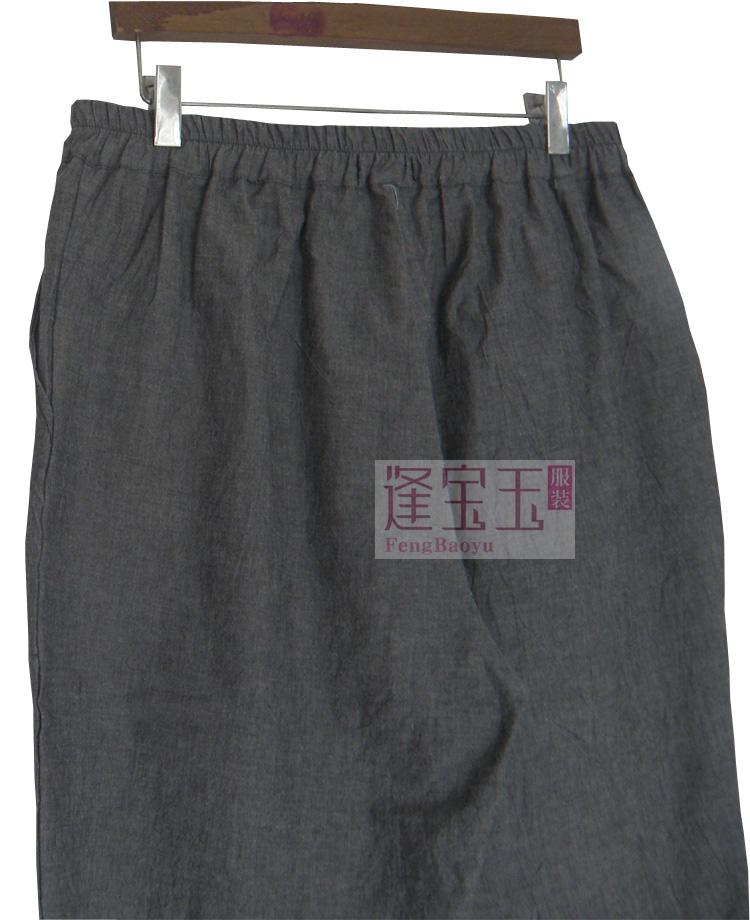Mùa thu chất lượng cotton giặt quần nam cạp cao cạp quần cotton XL quần âu giản dị cha trung niên quần vải nam