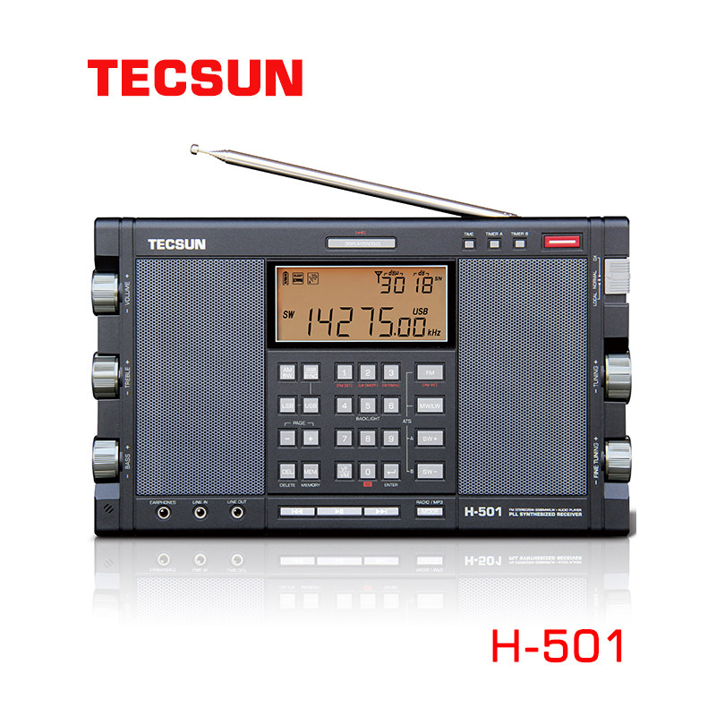 Tecsun H-501 dual speaker short wave full band radio Bluetooth plug-in card Lithium battery charging