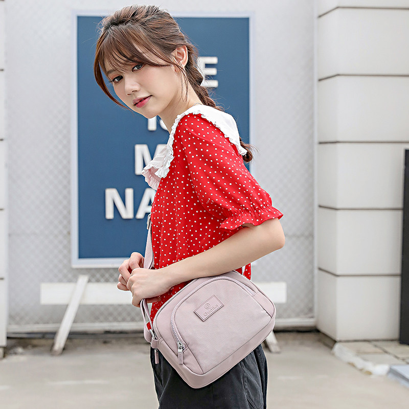 Gudika large-capacity nylon cloth bag 2022 new ins net red shell bag shoulder bag double zipper messenger bag