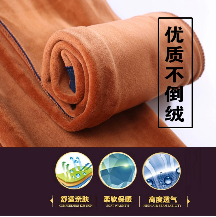 Quần legging kẻ sọc mùa thu và mùa đông mặc quần nữ trung niên cộng với nhung dày co giãn cao eo cao chân mẹ