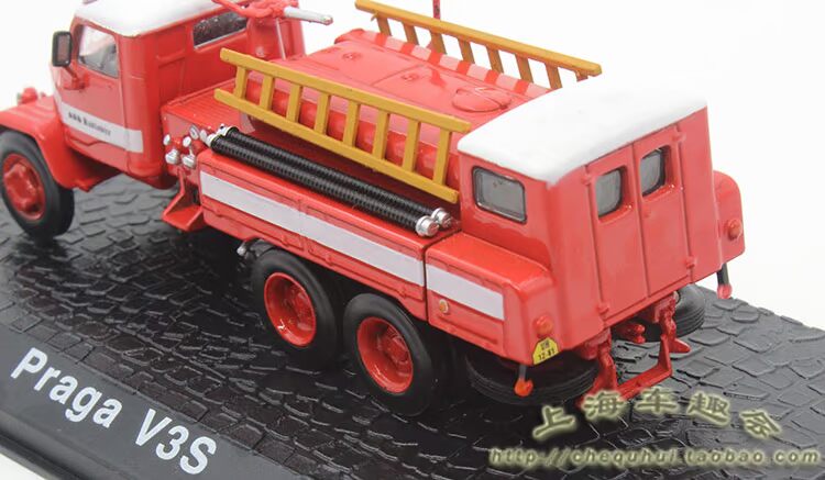 Atlas 1:72 Praga V3S Mô hình hợp kim xe cứu hỏa Hiển thị tĩnh Bộ sưu tập trang trí mô hình máy bay trực thăng hợp kim