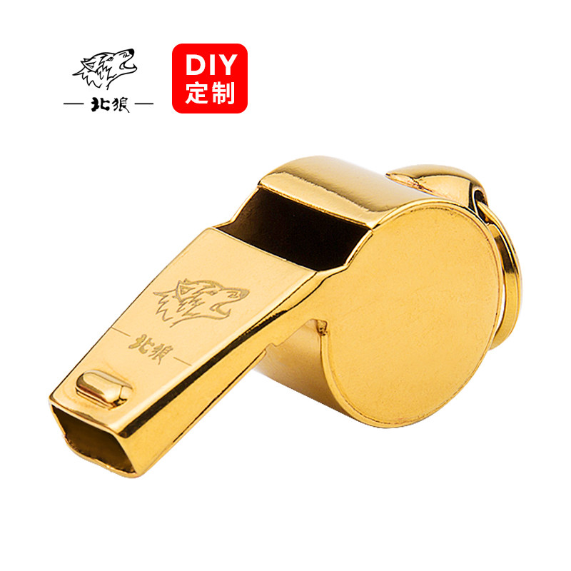 North Wolf Whistle Loud Volume Sports Training Basketball Soccer Referee Special Whistle Pure Copper Metal Gold NR065