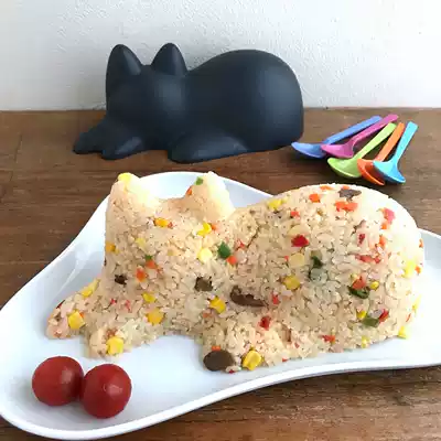 Japan new Neko Cup cure cat black mold Cat Cup decoration fried rice jelly inverted sand scoop