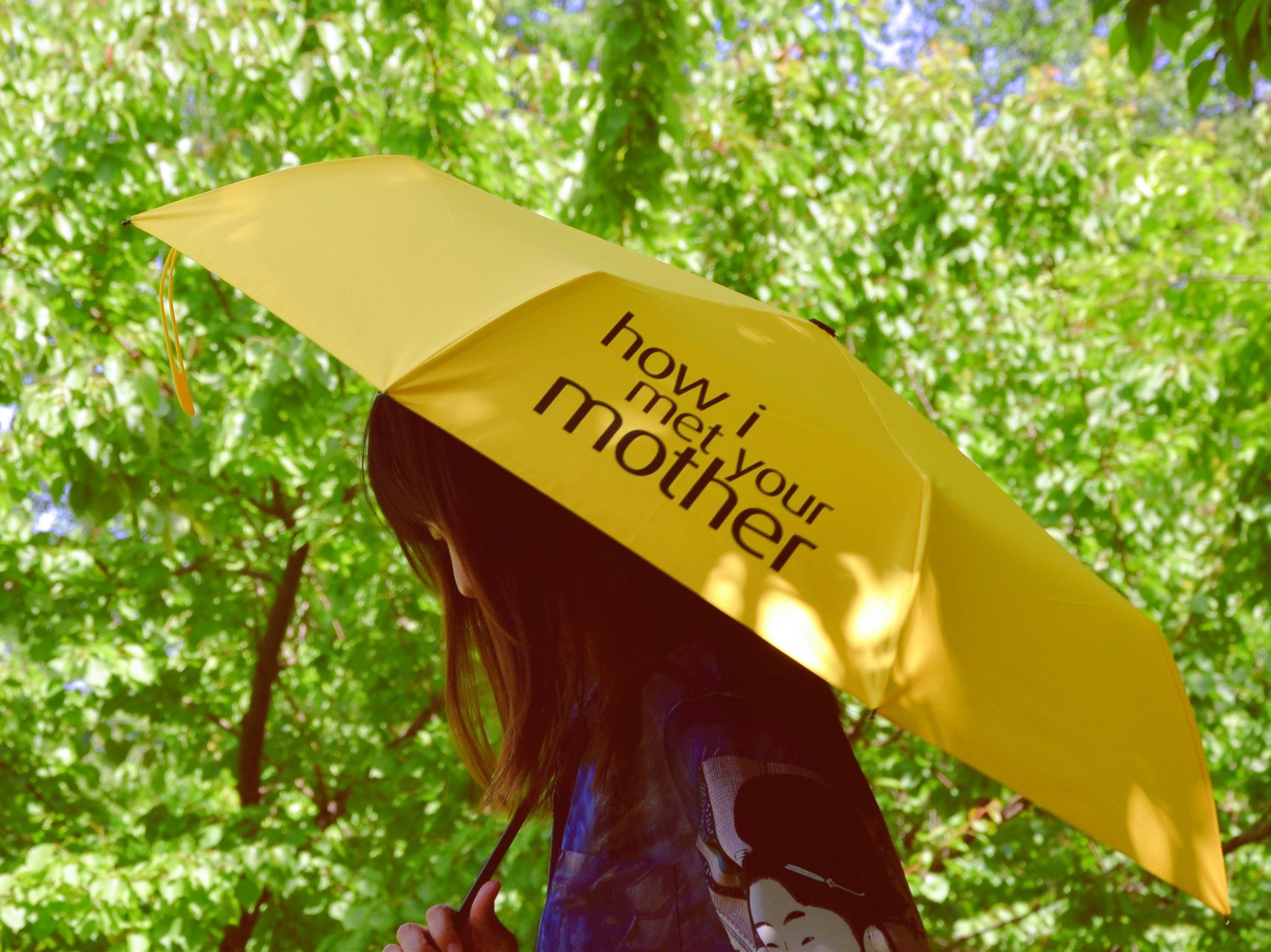 Dad Mom's Romantic History Around the Howmeetyourmower Little Yellow Umbrella Black Glue Clear Rain Beach Umbrella