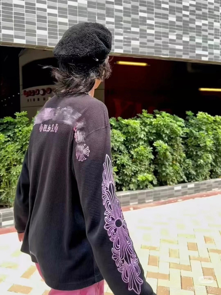 【GY品质】Matty boy联名ch风格粉色梵文印花华夫格套头上衣 1