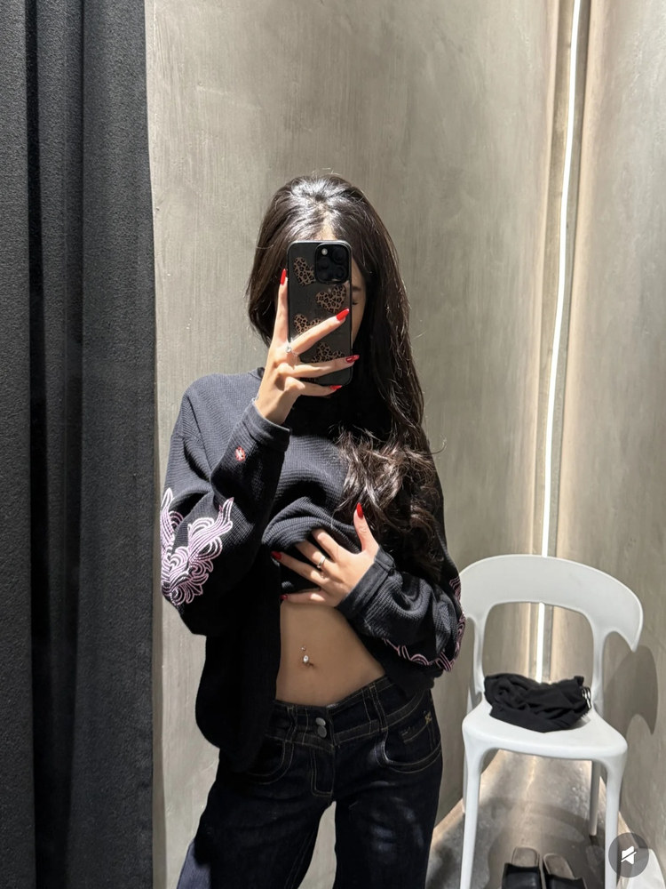 【GY品质】Matty boy联名ch风格粉色梵文印花华夫格套头上衣 3