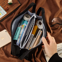 Large capacity pencil case 2021 new popular middle school students ins Japanese high color value pencil bag stationery box solid color