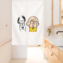 Bedroom bathroom cartoon fabric door curtain childrens room home partition curtain windshield half curtain non-perforated kitchen privacy