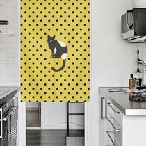 Net Red Ins Cat cat door curtain cotton linen Kitchen Toilet Partition Curtain half-curtain Shade Fabric Art Deco