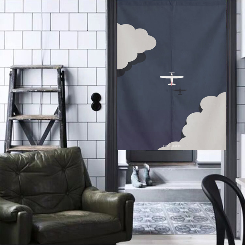 Bedroom fabric door curtain simple fitting room powder room kitchen household partition window free punch half curtain block curtain