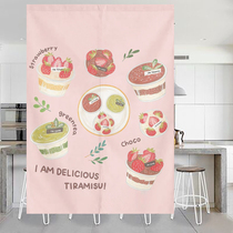Customized dessert shop cake bread coffee shop milk tea shop door curtain kitchen partition curtain fabric free of holes and oil smoke
