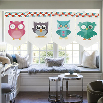 Nordic food mouth fabric cotton and linen pennant kitchen Japanese door curtain head half curtain short curtain partition hanging curtain restaurant