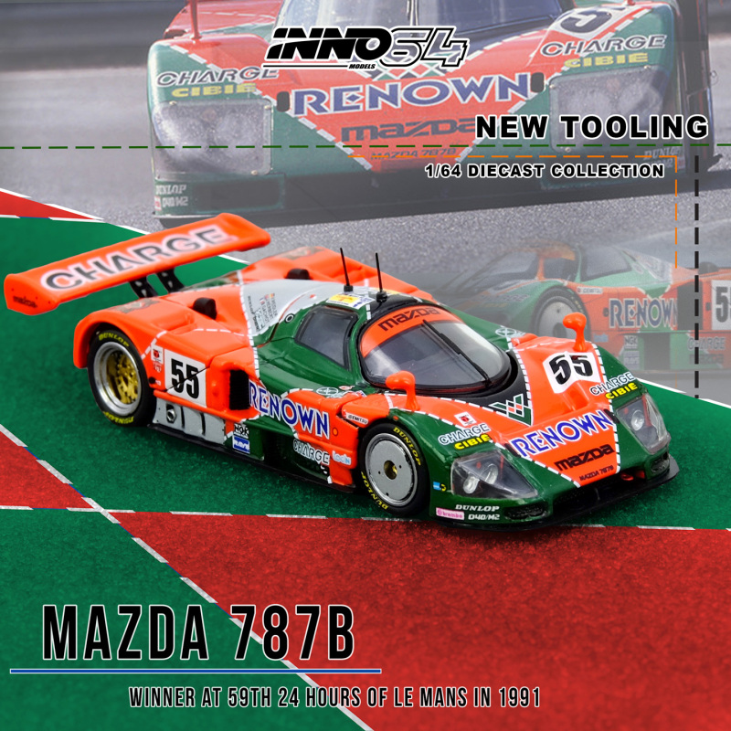 Qiu Xiaopang In-Stock Inno 1:64 Mazda 787B Winner # 55 Le Mans Race 1991 Car Model Qiu Xiaopang In-Stock Inno 1:64 Mazda 787B Winner # 55 Le Mans Race 1991 Car Model