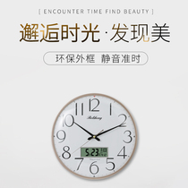 Bethlehem (bo-liheng) Living Room Bedroom Room Wall Electronic Clock Perpetual Calendar Creative Rose Gold Curved Surface