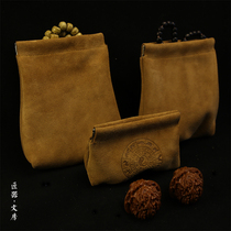 Handmade Cow Leather Cashier bag Wen Play Bag PLAY WITH HAND STRINGS WALNUT PORTABLE CONTAINING COLLECTION ANTI-DUST PAN PLAY WITH CARPENTER