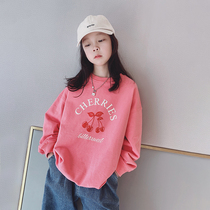 Ai Upper girls clothing 2022 spring dress new CUHK Tong Casual Ocean Qi Round Neckline head Child long sleeve blouse